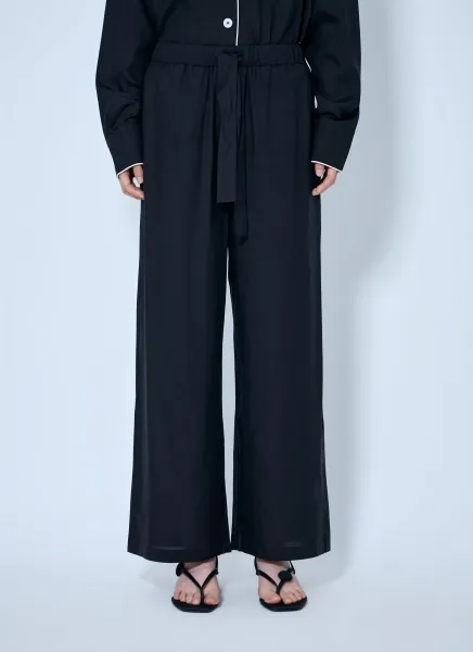Piped Silk Trousers