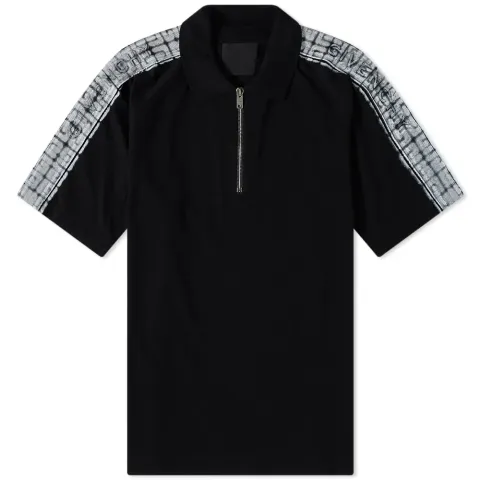 Taped Sleeve Zip Polo