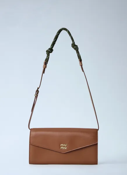 Cord Shoulder Strap Leather Wallet