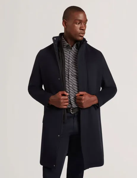 Ted Baker Wool Rich Checked Overcoat