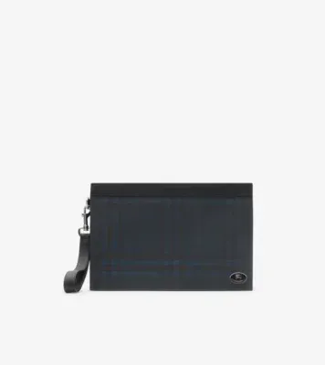 Check Zip Pouch in Navy