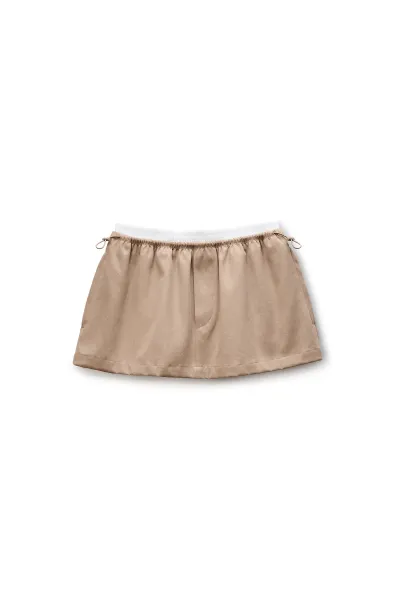 Logo Miniskirt in Twill Mid-Rise