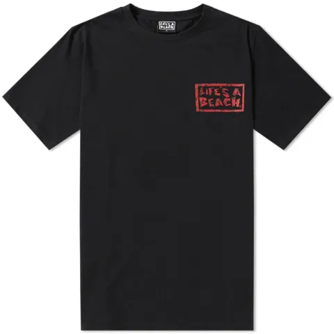 Life's a Beach Leopard Print Logo Tee
