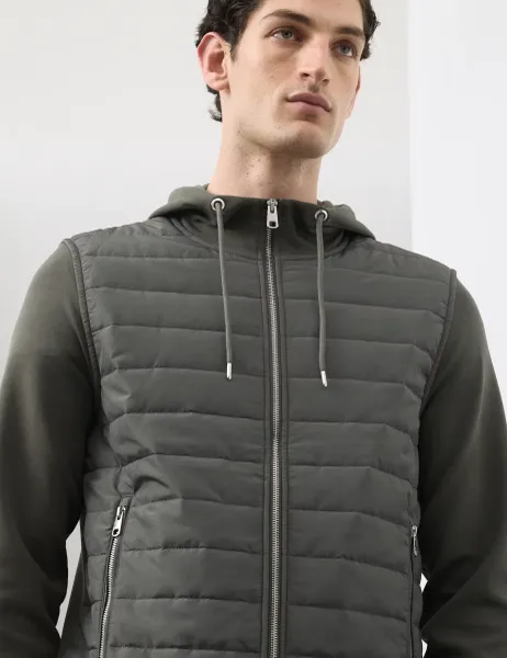 Autograph Cotton Rich Zip Up Hooded Jacket with Stormwear Khaki