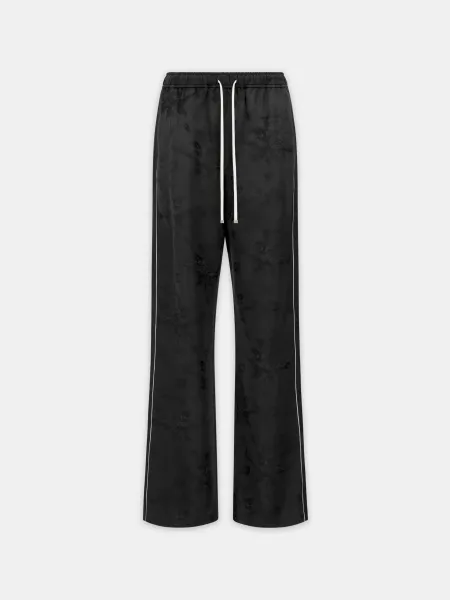FLORAL JACQUARD PULL ON PANT - Black