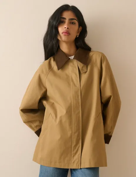 Nobody's Child Pure Cotton Collared Jacket Beige