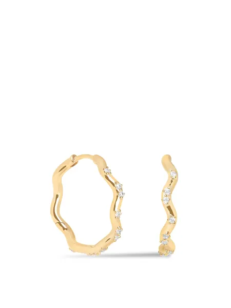 Astrid & Miyu Crystal Ripple Hoop Earrings