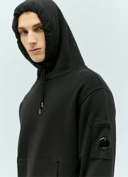 Diagonal Fleece Hooded Sweatshirt