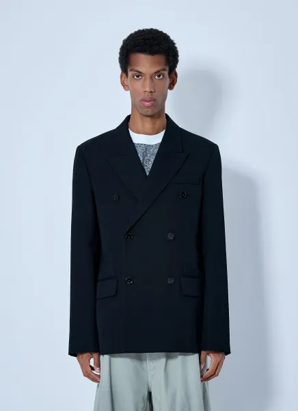 Balenciaga Double-Breasted Tailored Wool Twill Blazer
