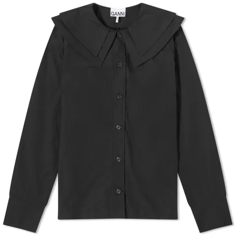 Cotton Poplin Double-Collar Shirt