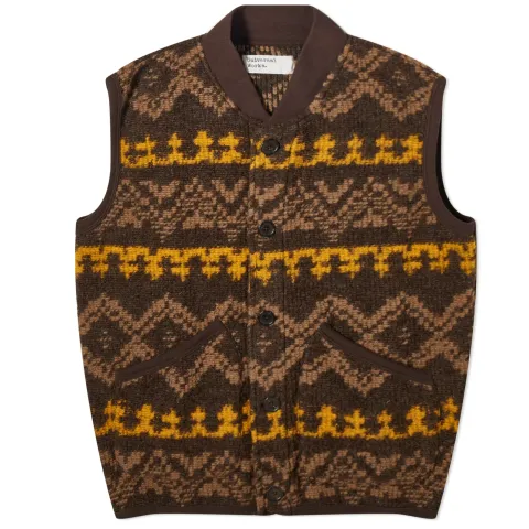 Moroccan Rug Fleece Button Front Gilet