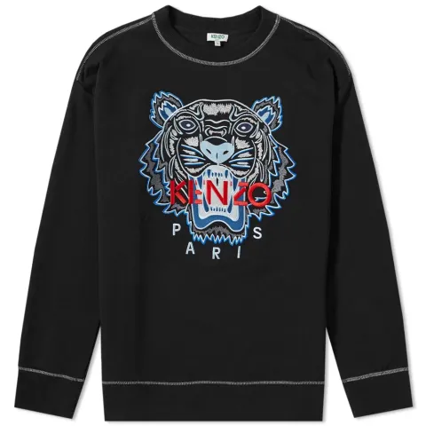 Contrast Stitch Embroidered Tiger Crew Sweat
