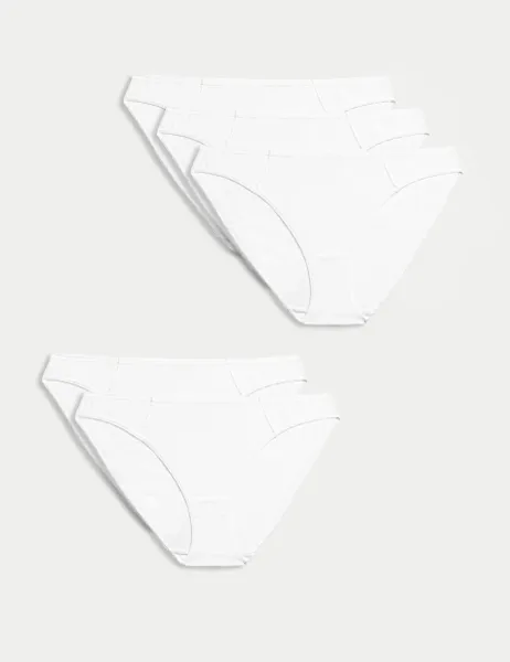 Marks & Spencer 5pk Cotton Modal Bikini Knickers White
