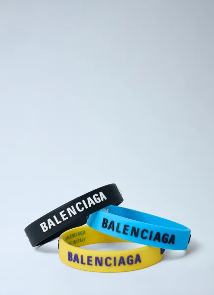 Set Of Three Logo Print Bracelets