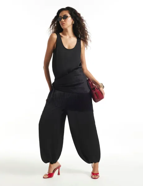 River Island Scoop Neck Cami Top Black