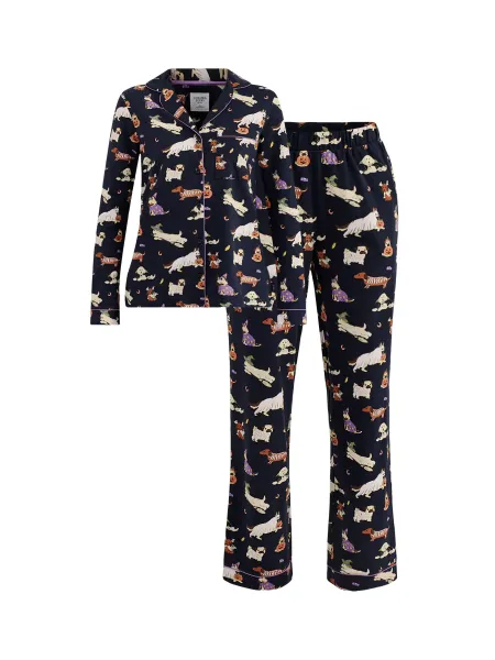 Chelsea Peers Halloween Dogs Organic Cotton Long Pyjama Set