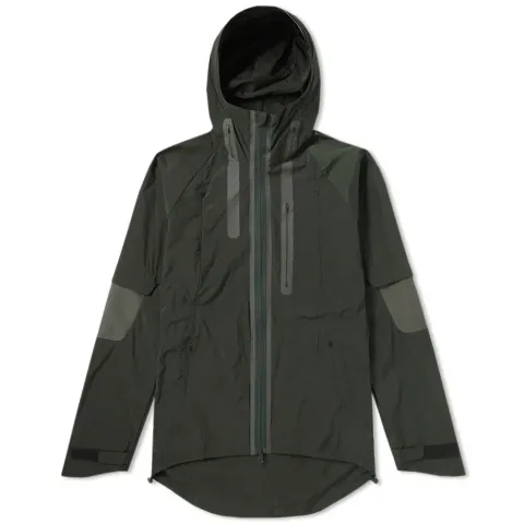 Nylon Rib Hooded Jacket