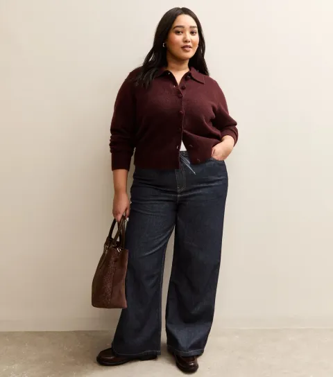 Women's Plus Size Dark Blue Drawstring Waist Denim Jeans Curves