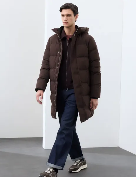 Autograph Feather and Down Puffer Jacket with Stormwear Bitter Chocolate