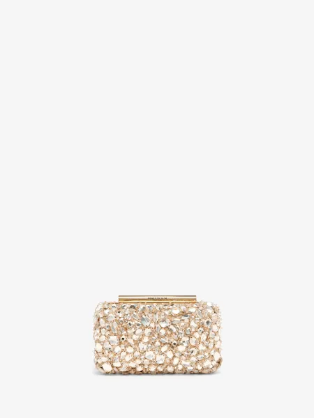 Crystal Embroidery T-Bar Box Clutch