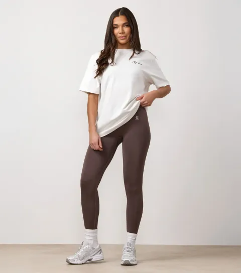 Women's Cream Poise Mindset Logo Boyfriend T-Shirt