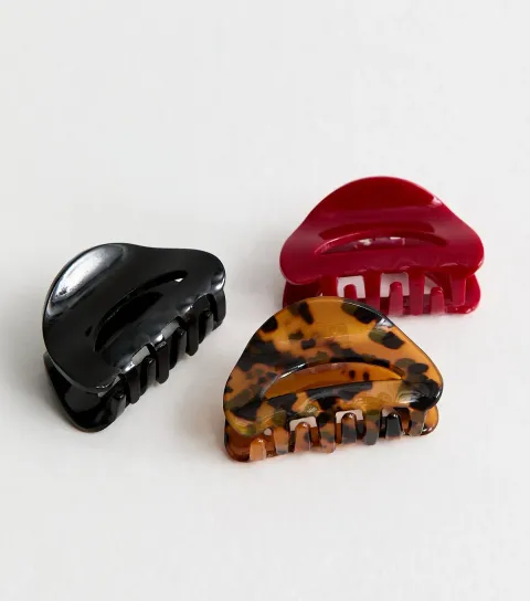 Pack Of 3 Multi Colour Cut Out Claw Clips