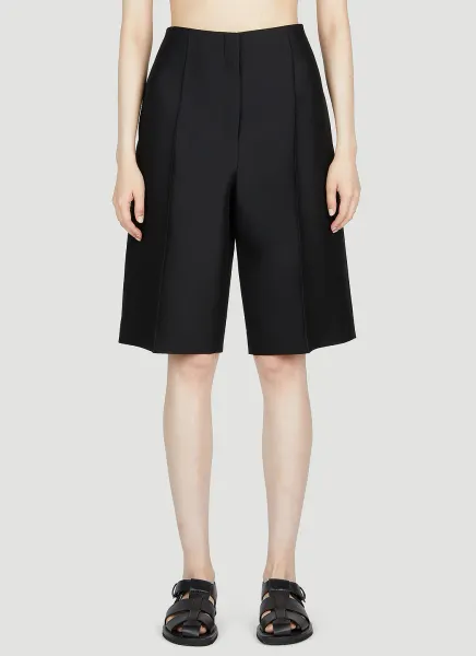Pleated Bermuda Shorts