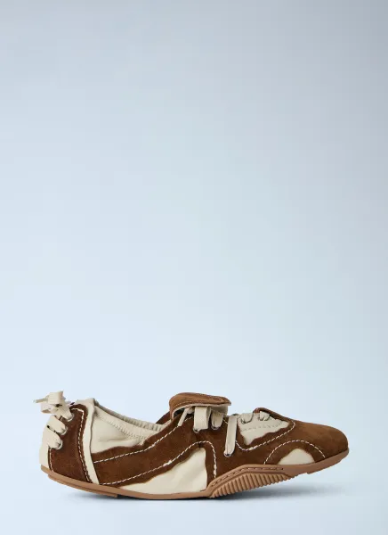 Suede Overlays Ballerina Sneakers