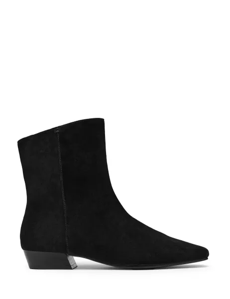 Clarks Suede Block Heel Ankle Boots Black