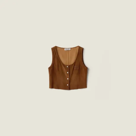 Waxed suede top