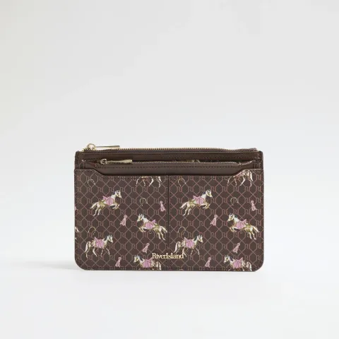 River Island Monogram Horse Print Travel Wallet
