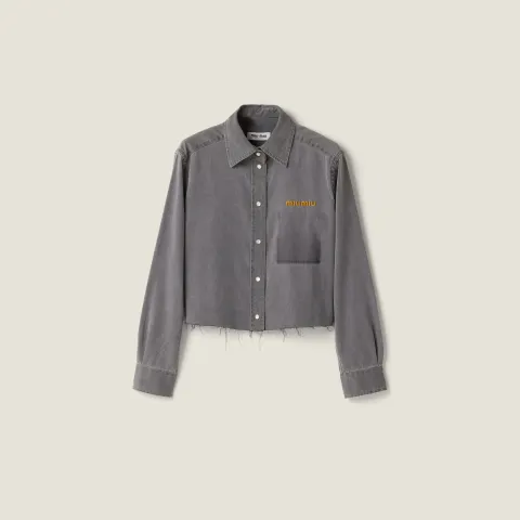 Cropped chambray shirt