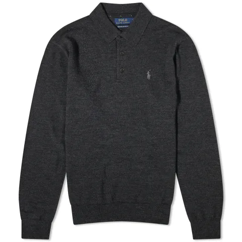 Long Sleeve Knitted Polo