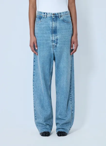 Wide-Leg Denim Trousers