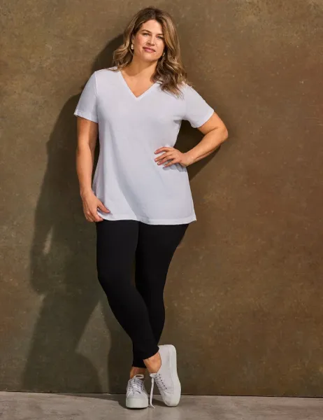 Live Unlimited London Cotton Rich Jersey Leggings Black