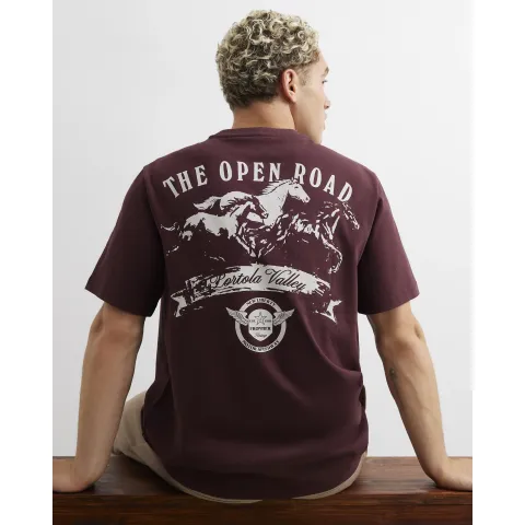 River Island Cotton Open Road Horses T-Shirt