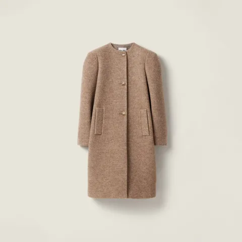 Single-breasted Shetland wool coat