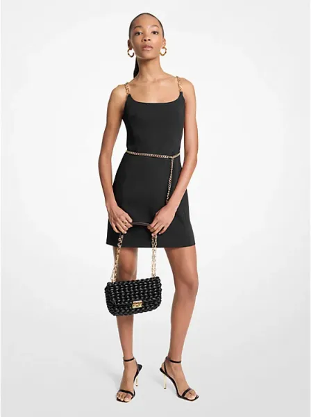 Chain Strap Belted Bustier Mini Dress