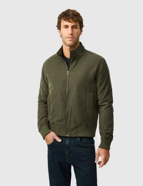 Rodd & Gunn Corduroy Bomber Jacket Dark Green