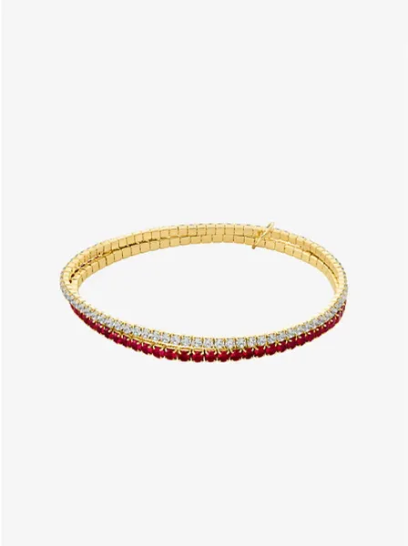 Cubic Zirconia Double Wrap Stretch Tennis Bracelet