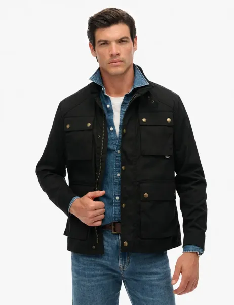 Superdry & Co Pure Cotton Wax Jacket Black