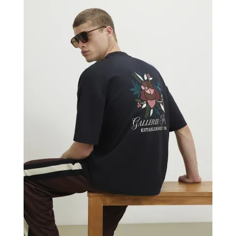 River Island Oversized Fit Gallerie Floral T-Shirt