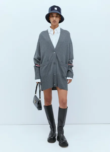 Exaggerated V Neck Wool Cardigan