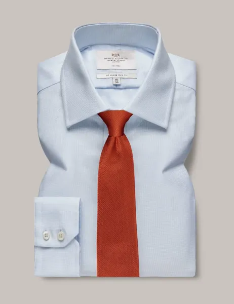 Hawes & Curtis Slim Fit Non Iron Pure Cotton Shirt Blue