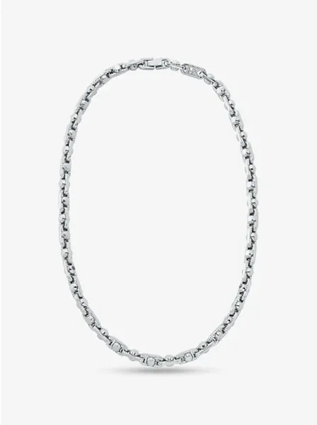 Astor Link Medium Pavé Precious Metal-Plated Brass Necklace