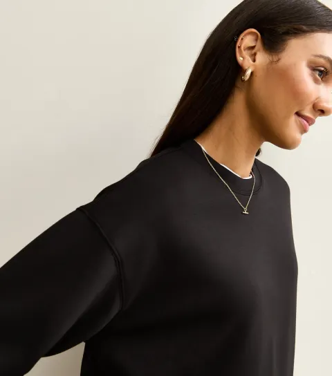 Women's Maternity Premium Black Jersey Sweatshirt