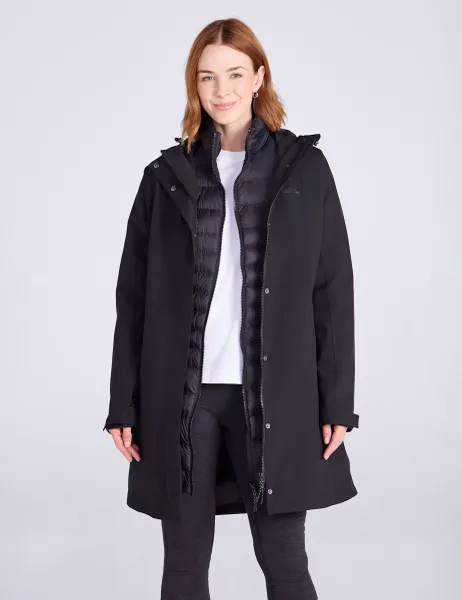 Mountain Warehouse Alaskan Waterproof 3 in 1 Longline Coat Black