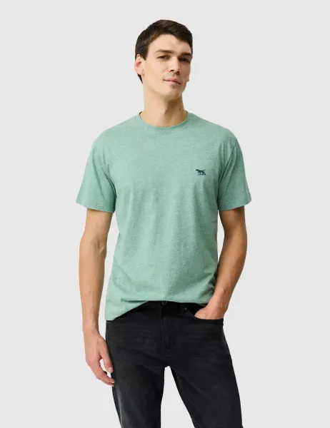 Pure Cotton Crew Neck T-Shirt Green