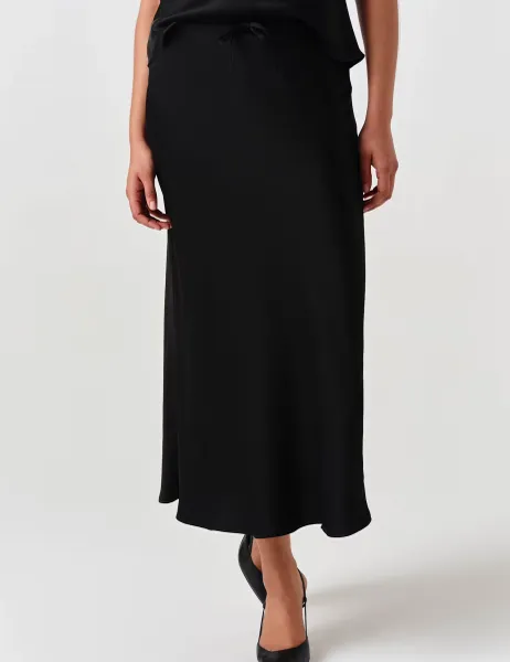 Ghost Satin Midi Slip Skirt