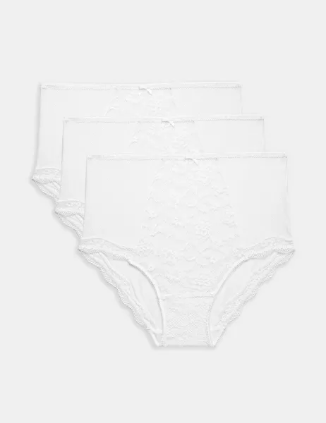Marks & Spencer 3pk Jasmine Lace Full Briefs White